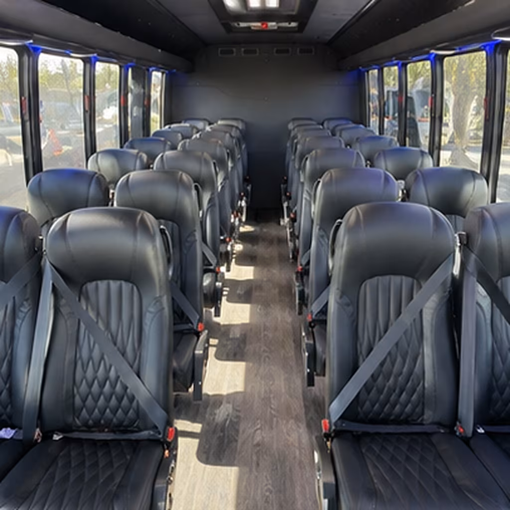 danbury 25 passenger minibus inside