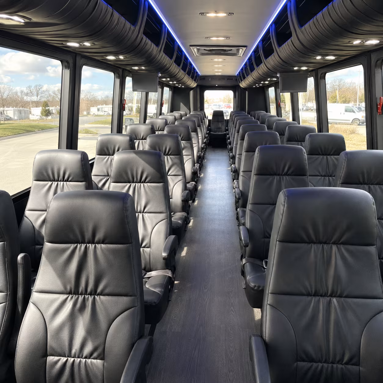 danbury 35 passenger minibus interior