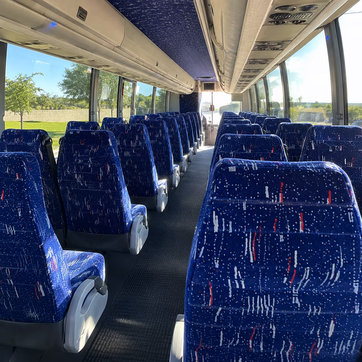 danbury 56 passenger charter bus inside