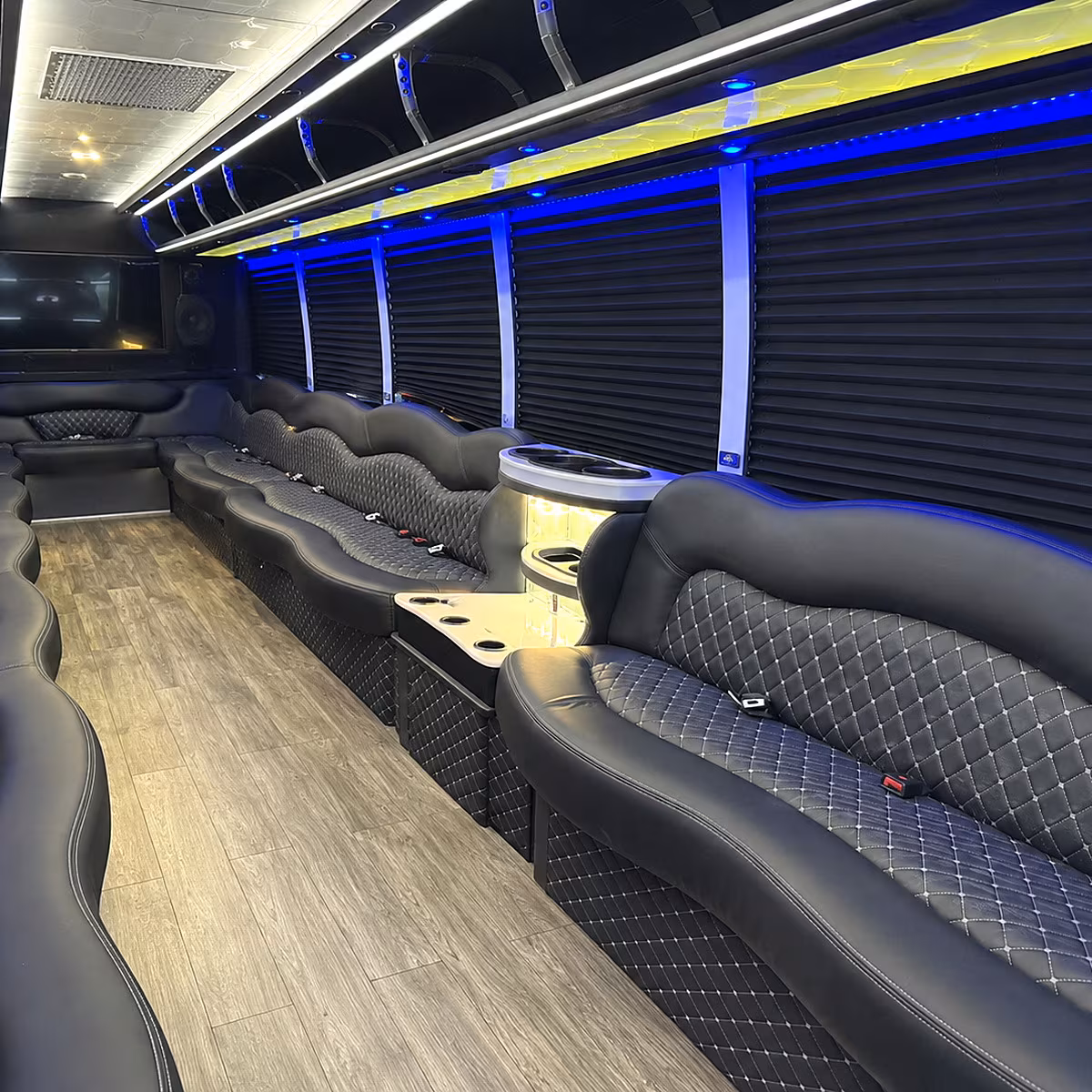 danbury party bus rental interior
